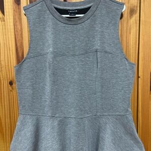Trouve Gray Sleeveless Peplum Top
